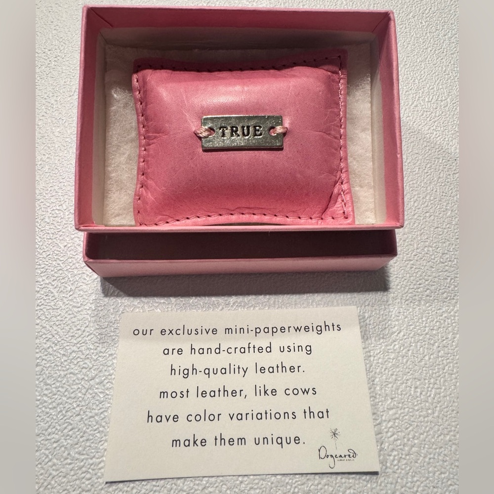 Pink Leather Mini Paperweight